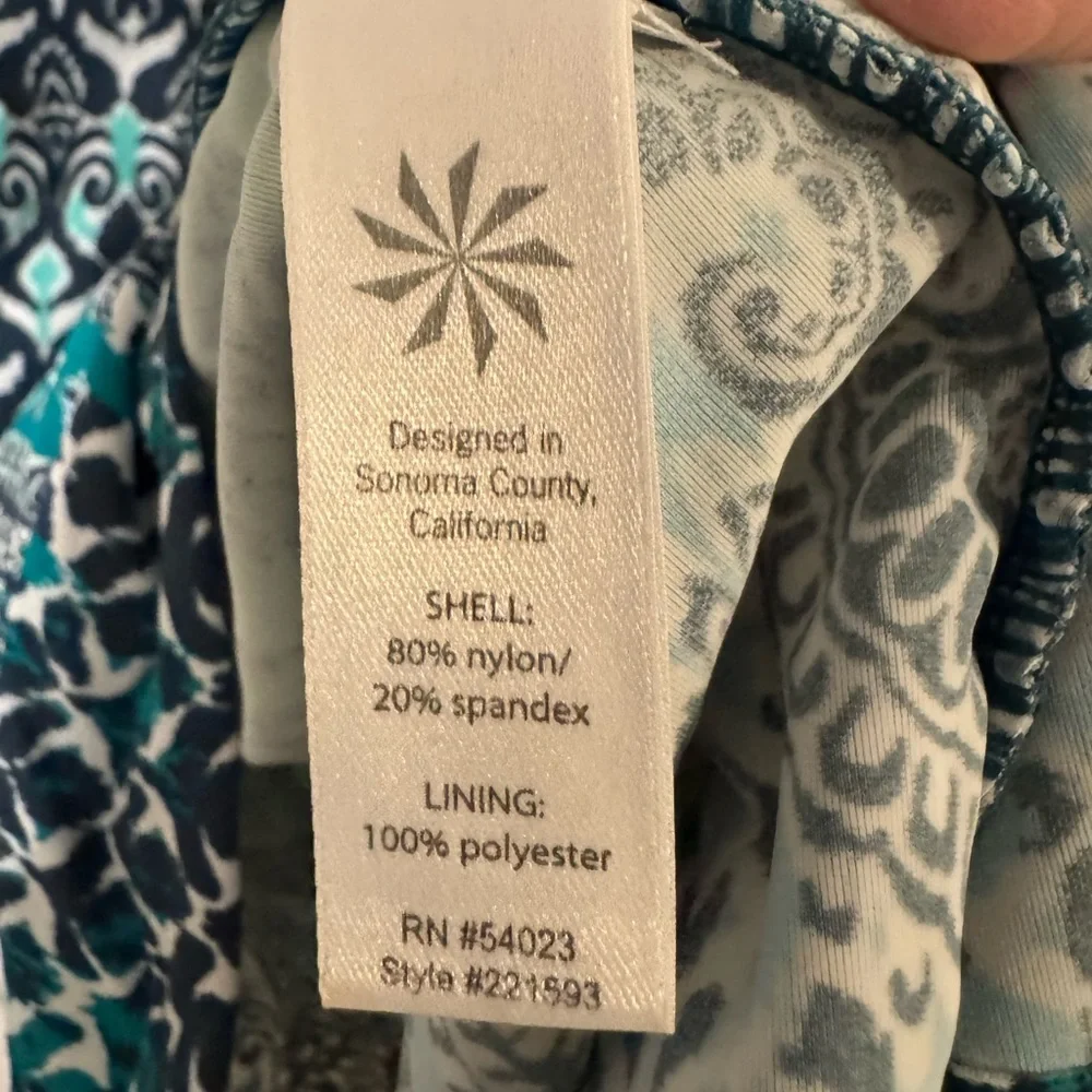 Athleta Shorebreak Swim Dress XS Teal Black Print - S - Picture 4 of 6